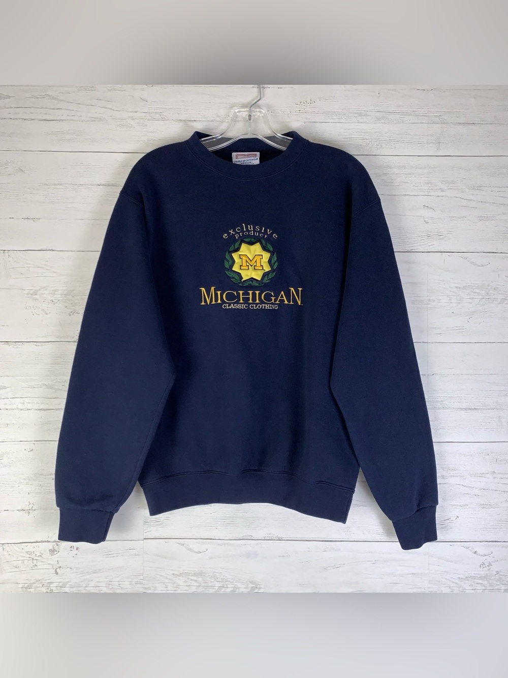 Vintage University Michigan Sweatshirt  Michigan Wolverines Embroidered Logo M